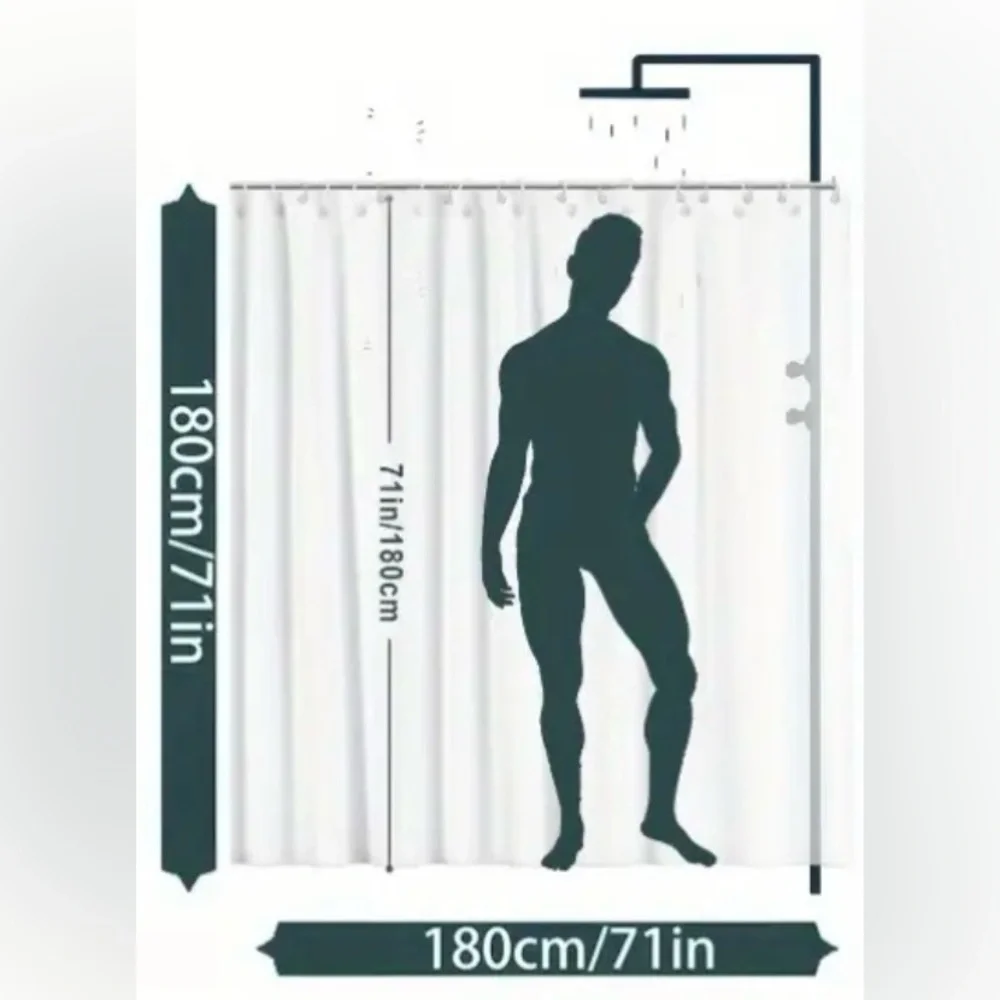 Exquisite Witch Shower Curtain Waterproof Fabric with‎ 12 White Plastic Hooks
